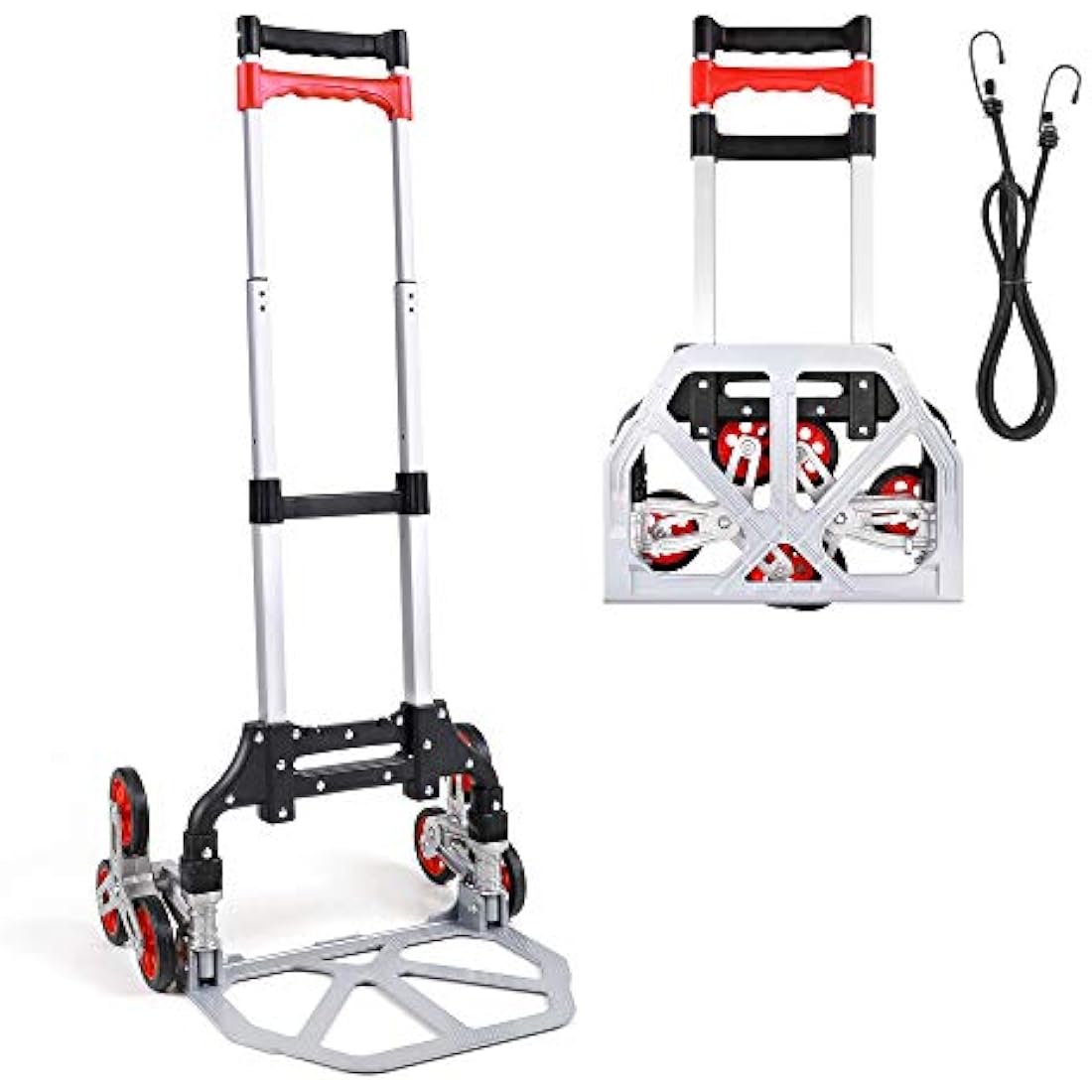 Navaris Stair Climbing Hand Trolley – Folding Aluminium Dolly Cart