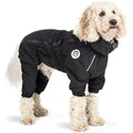 Mikki Doodles Dog Raincoat – Waterproof Anti-Tangle Full Body Suit, Black