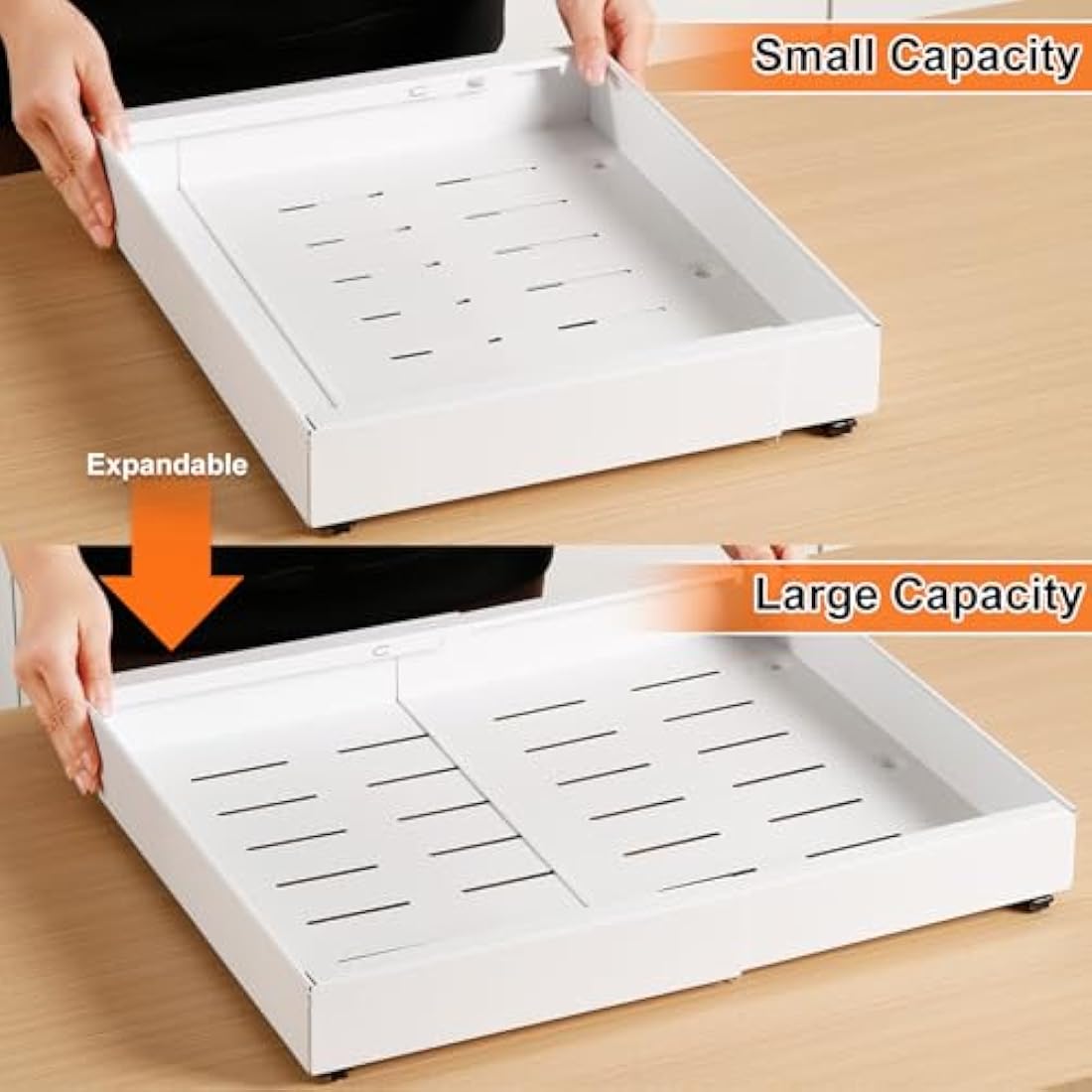 NAYAHOSE 2-Pack Pull Out Cabinet Organiser – Extendable Stainless Steel