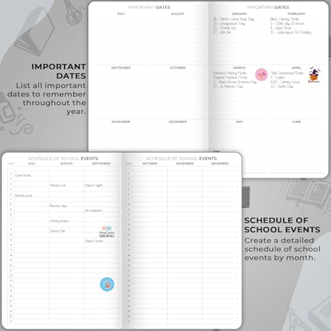 Clever Fox Teacher Planner – Undated A5 Hardcover Lesson Plan Book