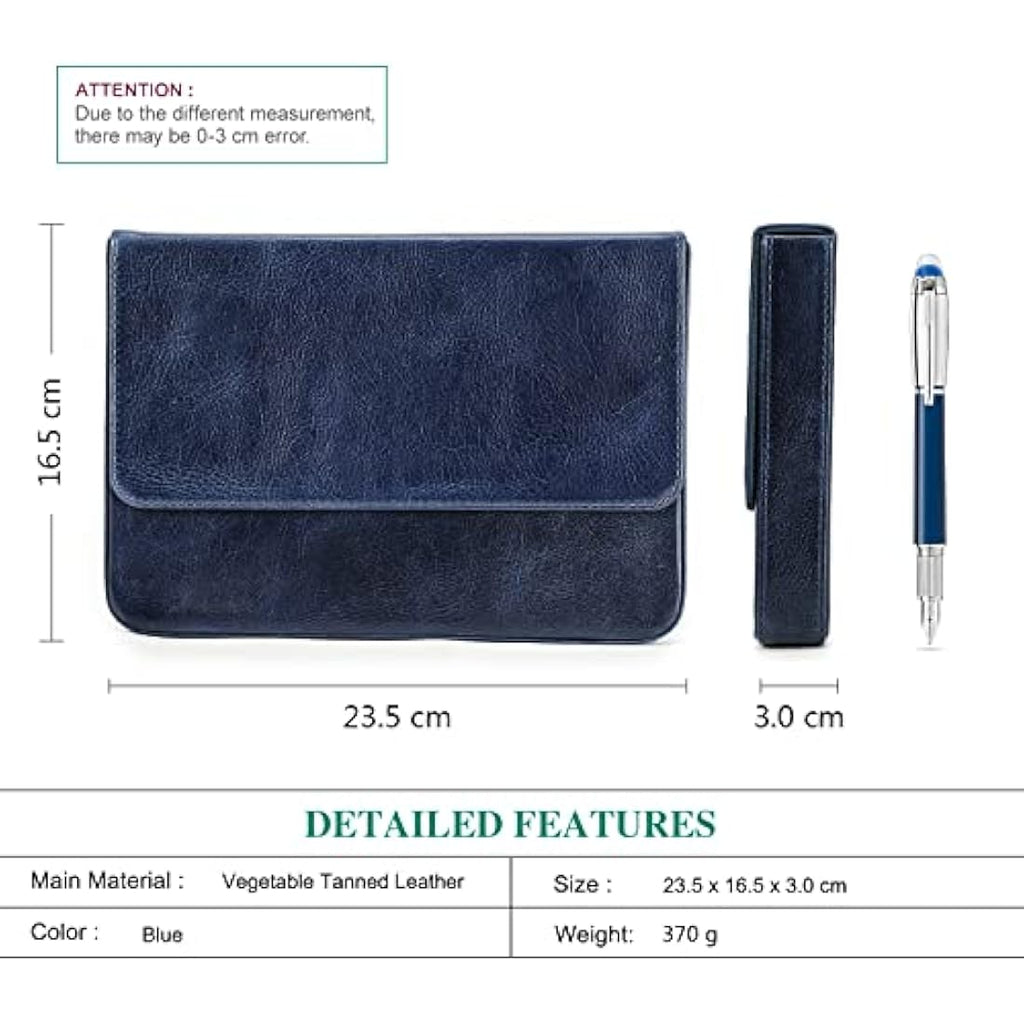 Hiram Vegetable Tanned Leather 12 Pen Case | Fountain Pen Storage Box