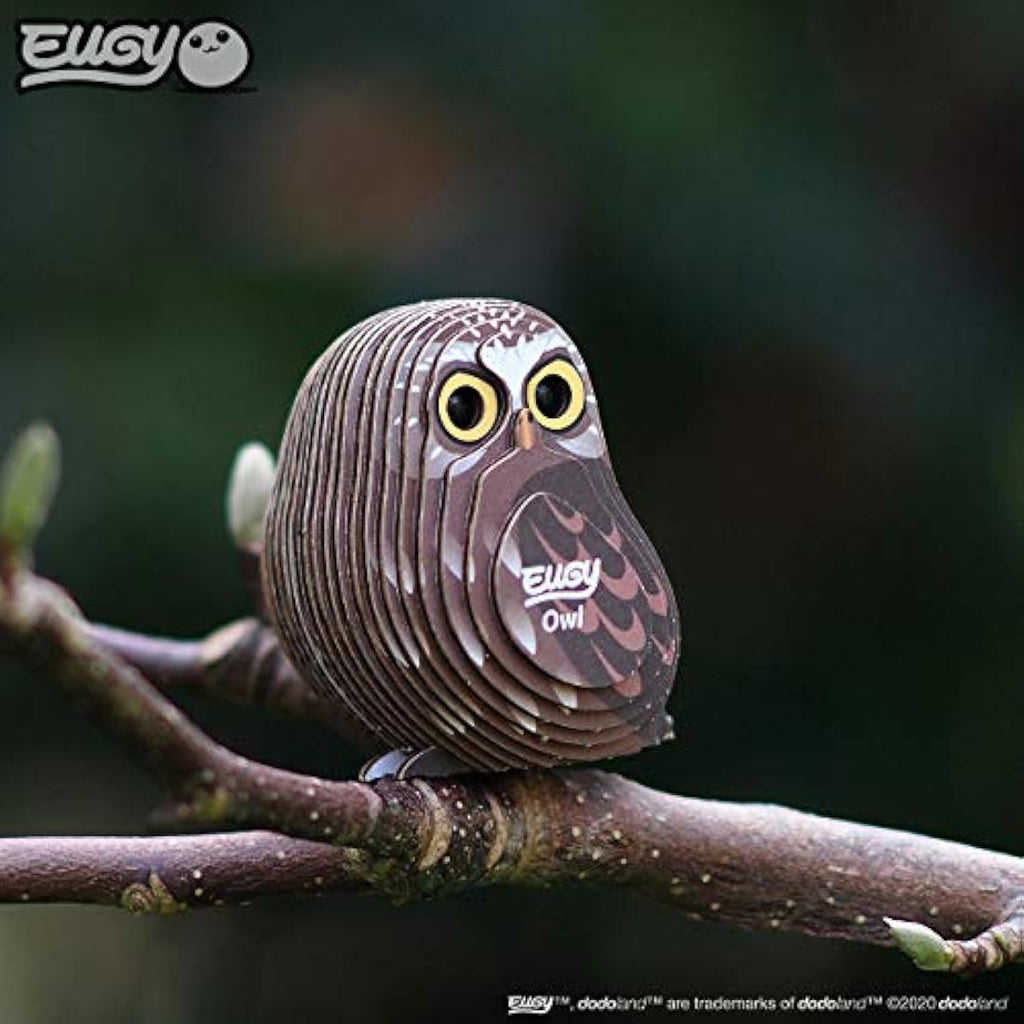 EUGY Owl 3D Paper Puzzle – Eco-Friendly Cardboard DIY Animal Figure