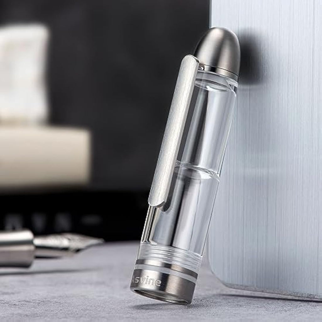 Asvine P36 Titanium Fountain Pen | Bock Fine Nib Piston Filler