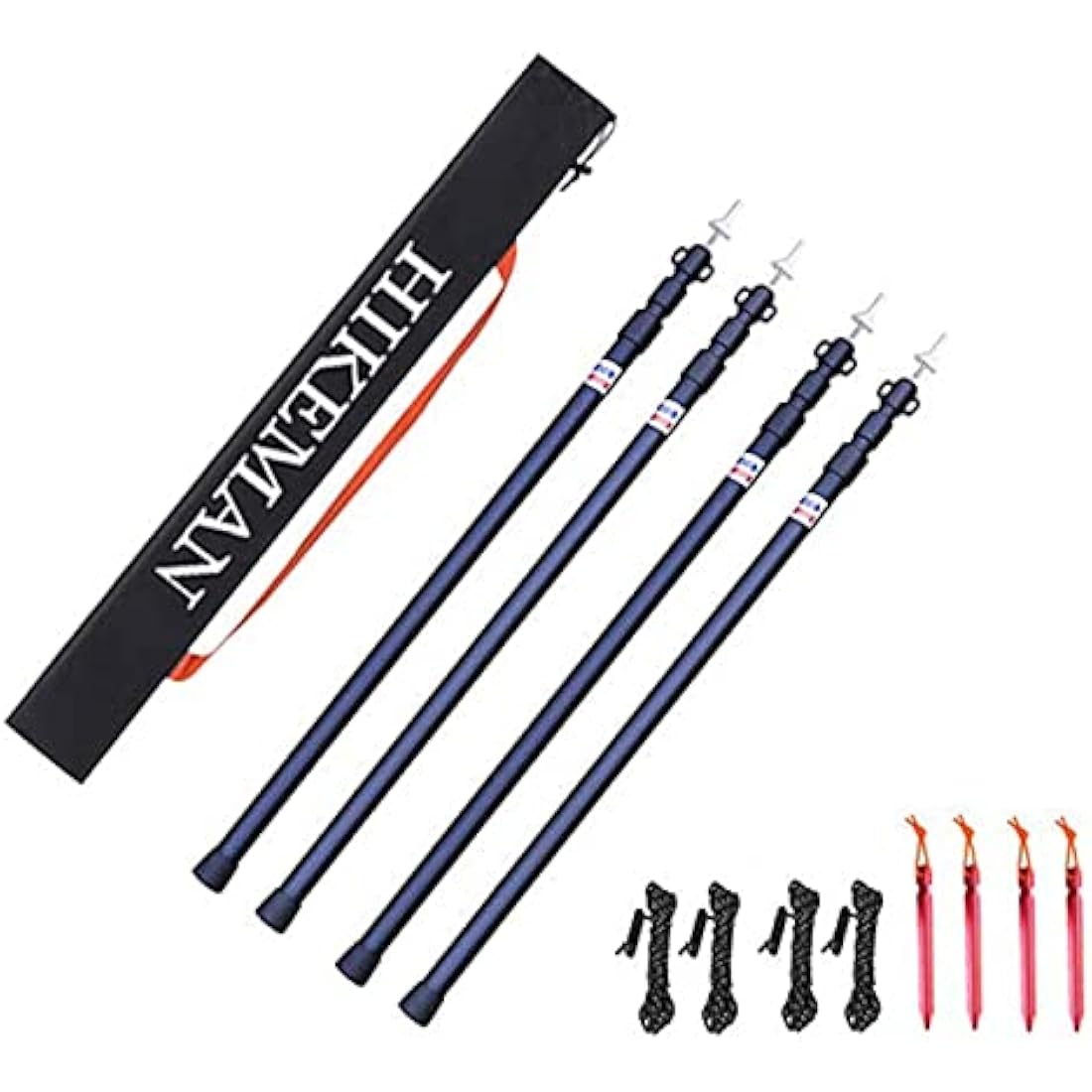 HIKEMAN Adjustable Aluminum Tarp Poles | Telescoping 90-230cm