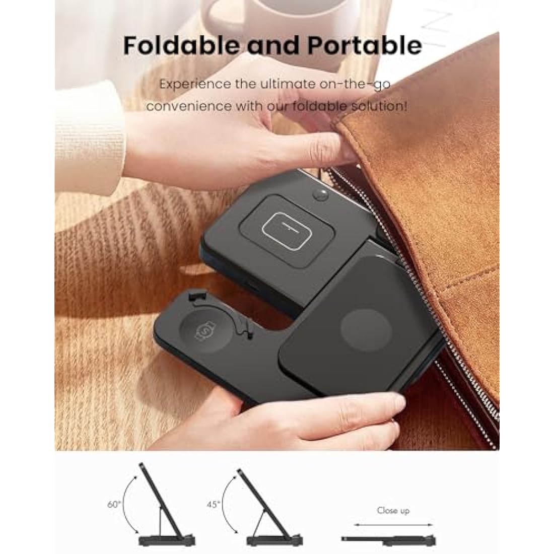 GEEKERA 3-in-1 Foldable Wireless Charger for Samsung Galaxy Watch & Buds