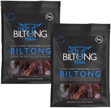 The Biltong Man Tasty Traditional Lean Beef Biltong - 1kg (Pack of 2)