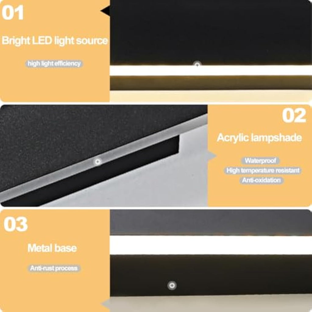 ZTWLEED 115CM LED Outdoor Wall Light | IP65 Waterproof 6000K Metal Sconce