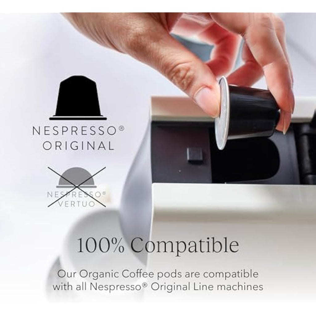 Cru Kafe Organic Ristretto Espresso Pods | Nespresso Compatible | 80 Count
