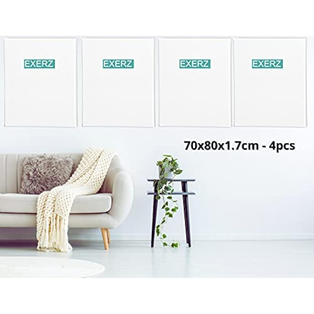 Exerz Stretched Canvas 4pk - 70x80cm Triple Primed 100% Cotton Artist Canvas