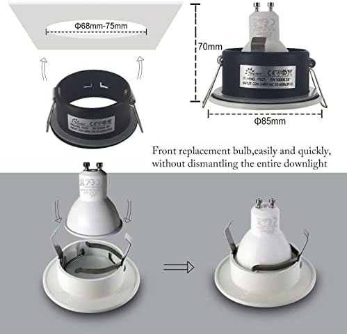 Sweier IP65 Waterproof LED Recessed Spotlight - 5W GU10 3000K (4 Pack)