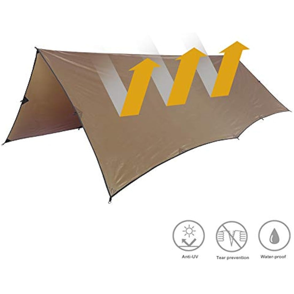 OneTigris Bulwark Camping Tarp | Waterproof SilNylon Bushcraft Shelter