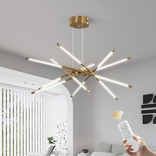 Modern LED Sputnik Chandelier | 12-Head Gold Pendant Light