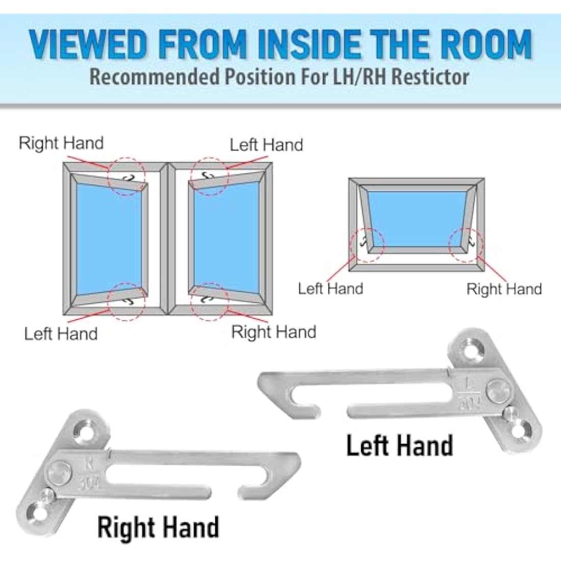 Window Restrictor Locks | 304 Stainless Steel Child Safety