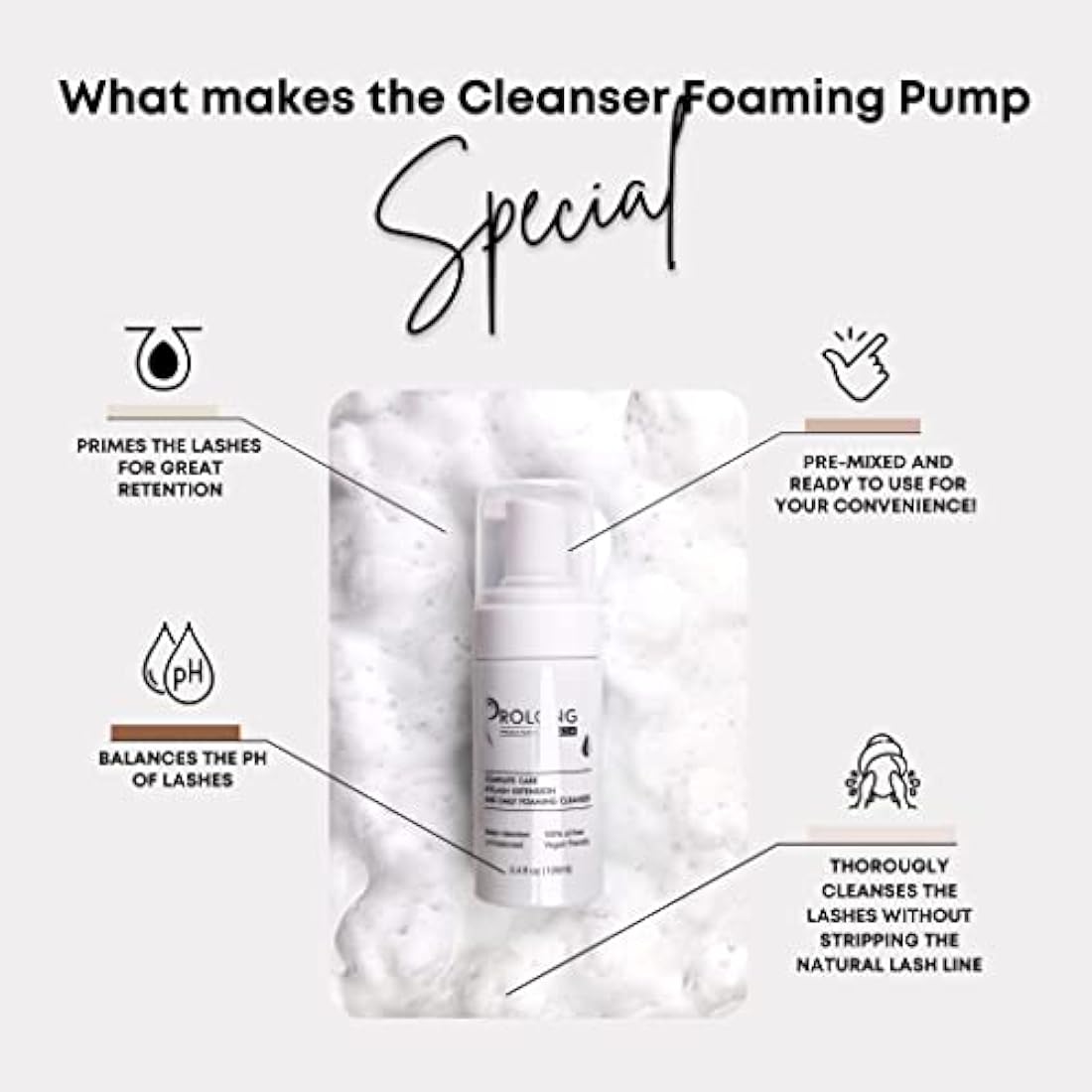 Eyelash Extension Shampoo – Gentle Vegan Lash Bath & Brush