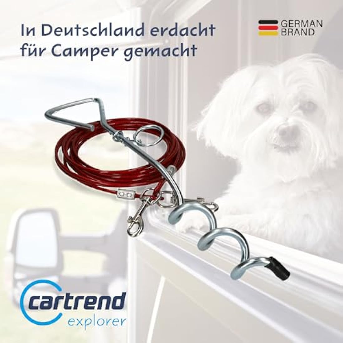 Cartrend Caravan Dog Tying Stake - Outdoor Ground Anchor for Camping