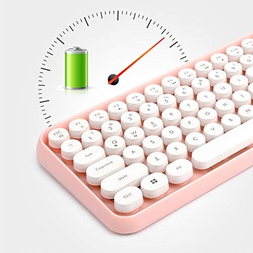 FELiCON 308i Retro Wireless Bluetooth Keyboard – 84-Key Typewriter – Pink