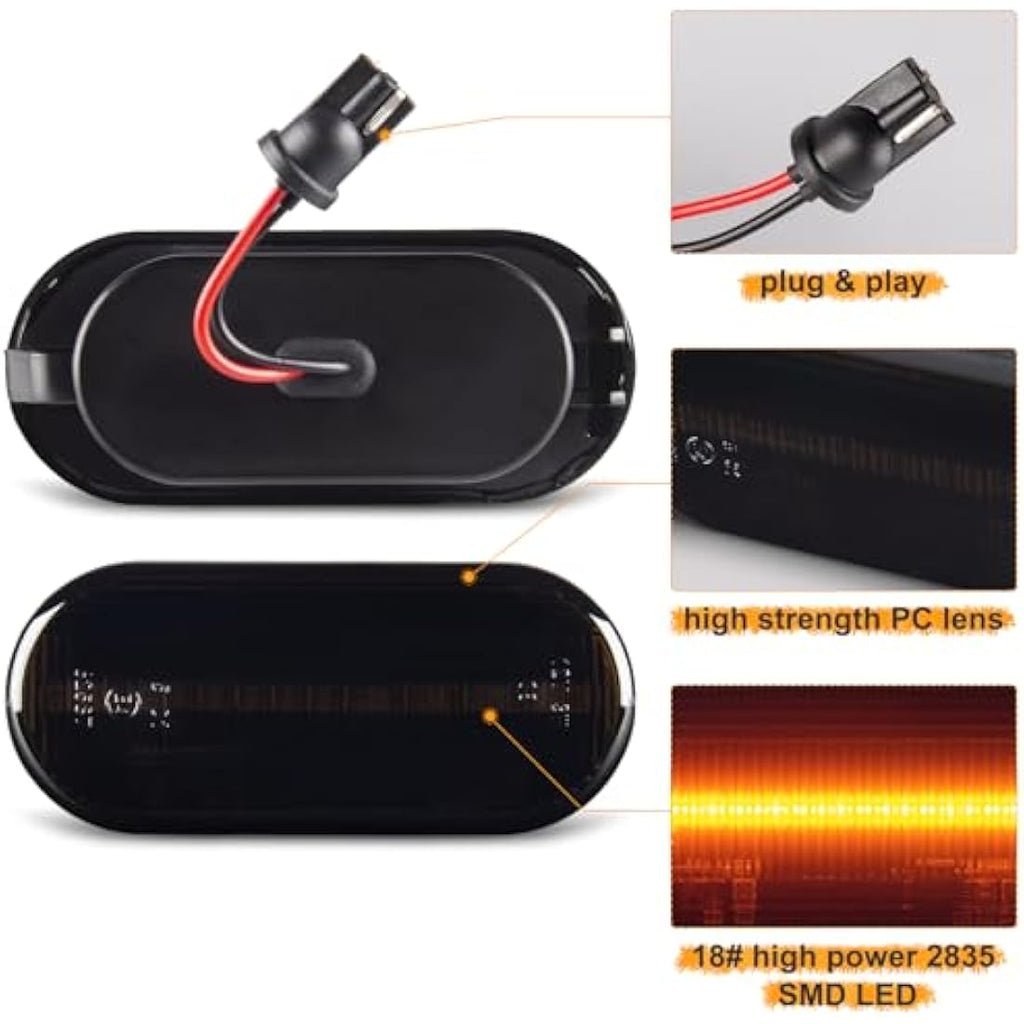 Jolof Store Dynamic LED Side Indicator – Amber Smoke Turn Signal Light
