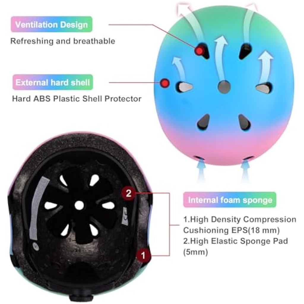 Jolof Store Kids Multi-Sport Helmet Set | Adjustable Safety Gear for Ages 2-5