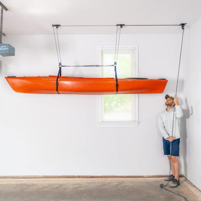 Kayak Ceiling Hoist – Heavy Duty 150lb Garage Pulley Lift