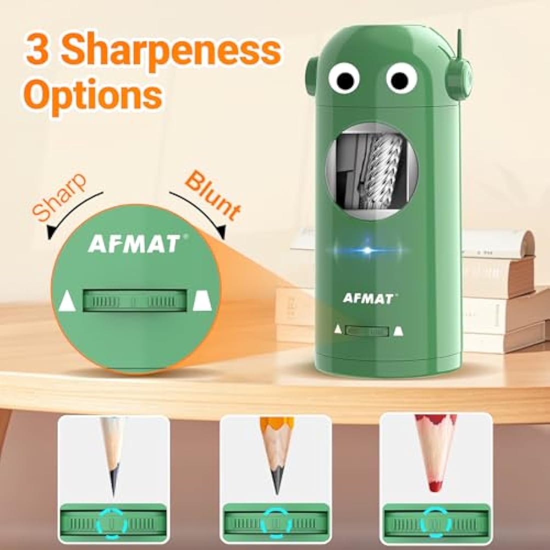 Jolof Store Electric Pencil Sharpener – Automatic Rechargeable, Green