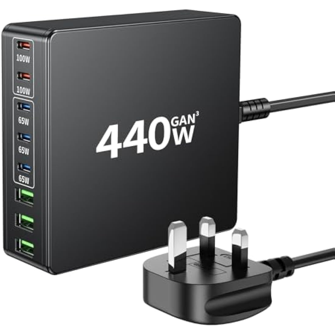 FINIBO 440W 8-Port GaN USB C Charger – Multiport Fast Charging Station