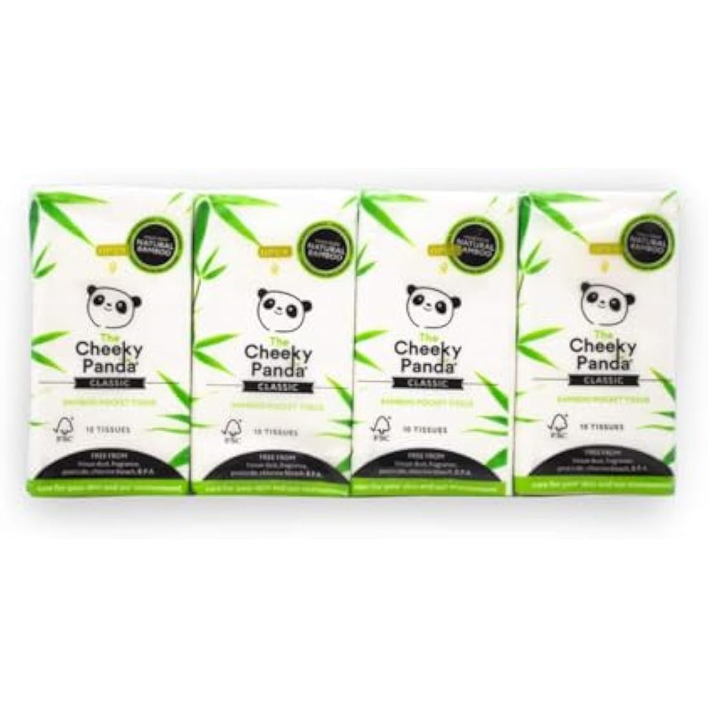 The Cheeky Panda Bamboo Pocket Tissues | 96 Pack | Eco-Friendly & Soft