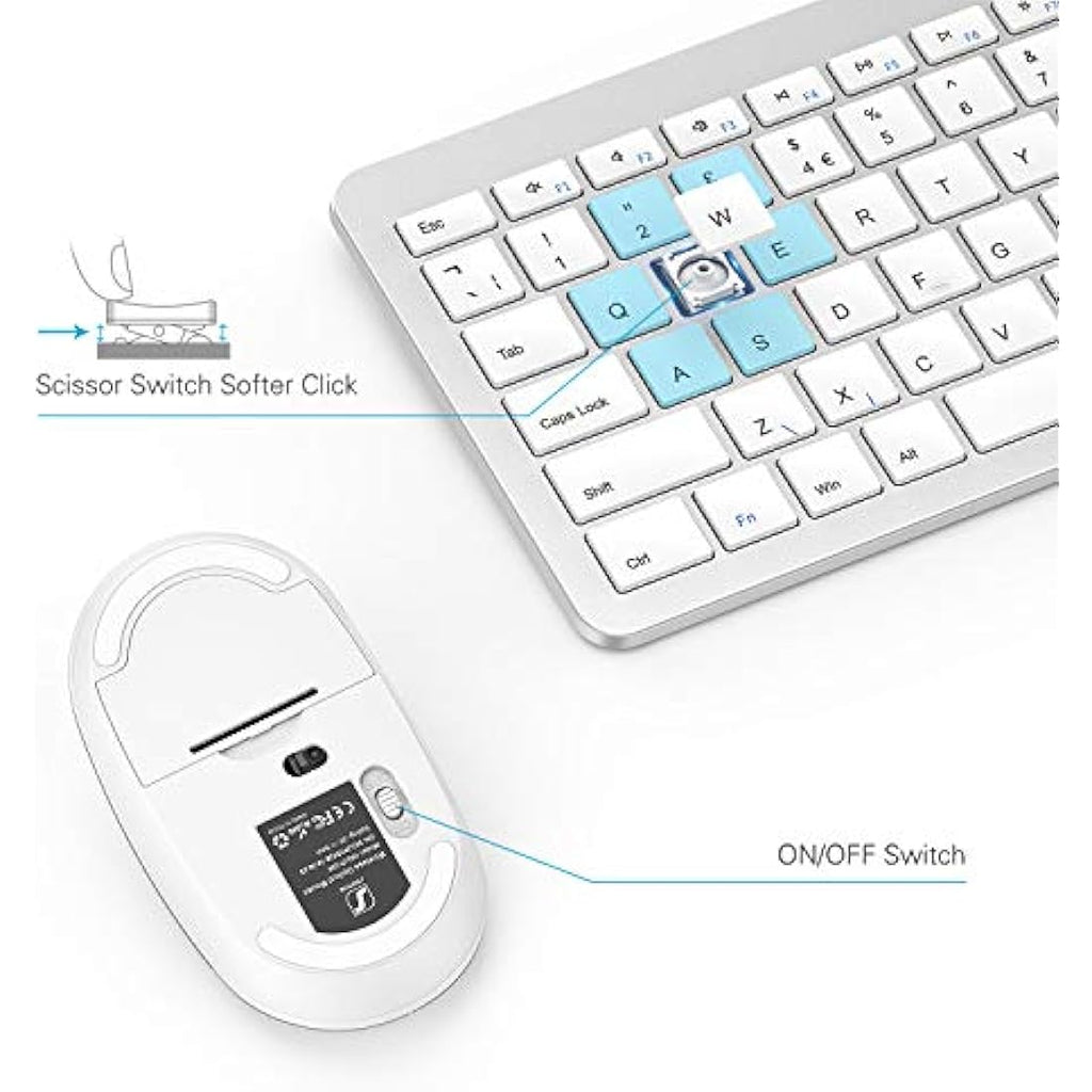 Seenda Wireless Keyboard and Mouse Set | Ultra Slim Full Size UK Layout
