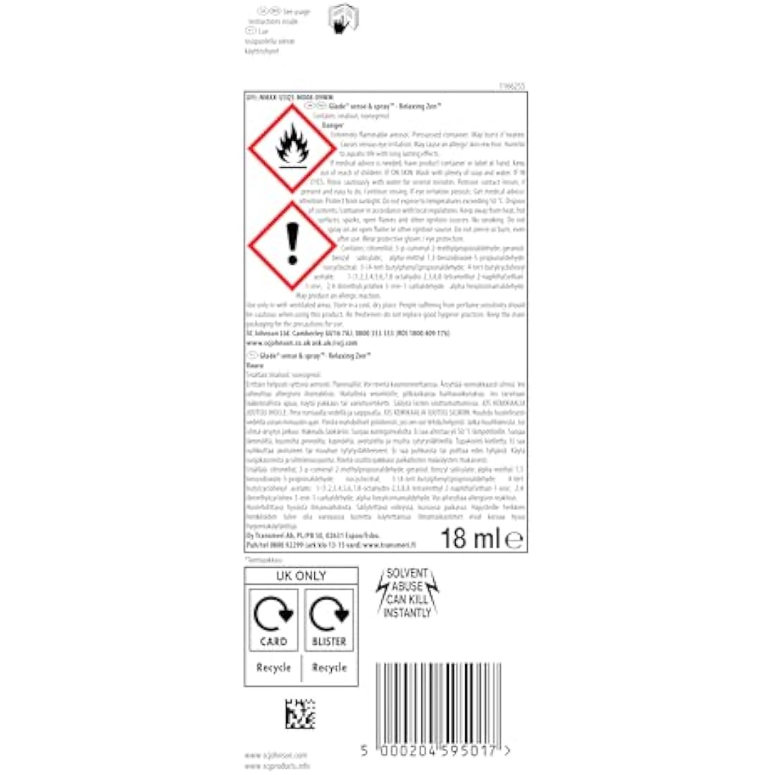 Glade Sense & Spray Refill - Relaxing Zen Motion Air Freshener (3 Pack)