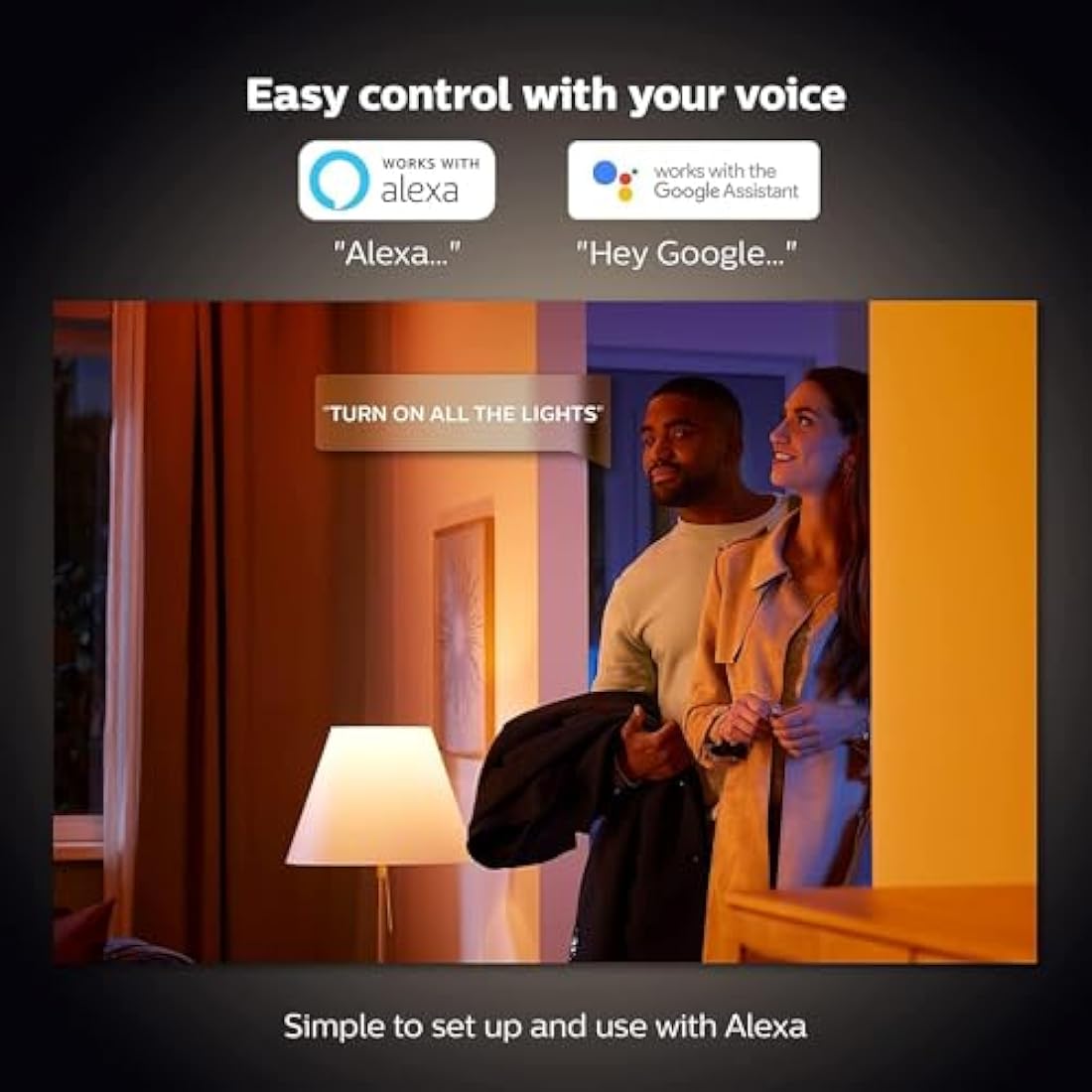 Philips Hue White & Colour Ambiance B22 Smart LED Bulbs – 2 Pack