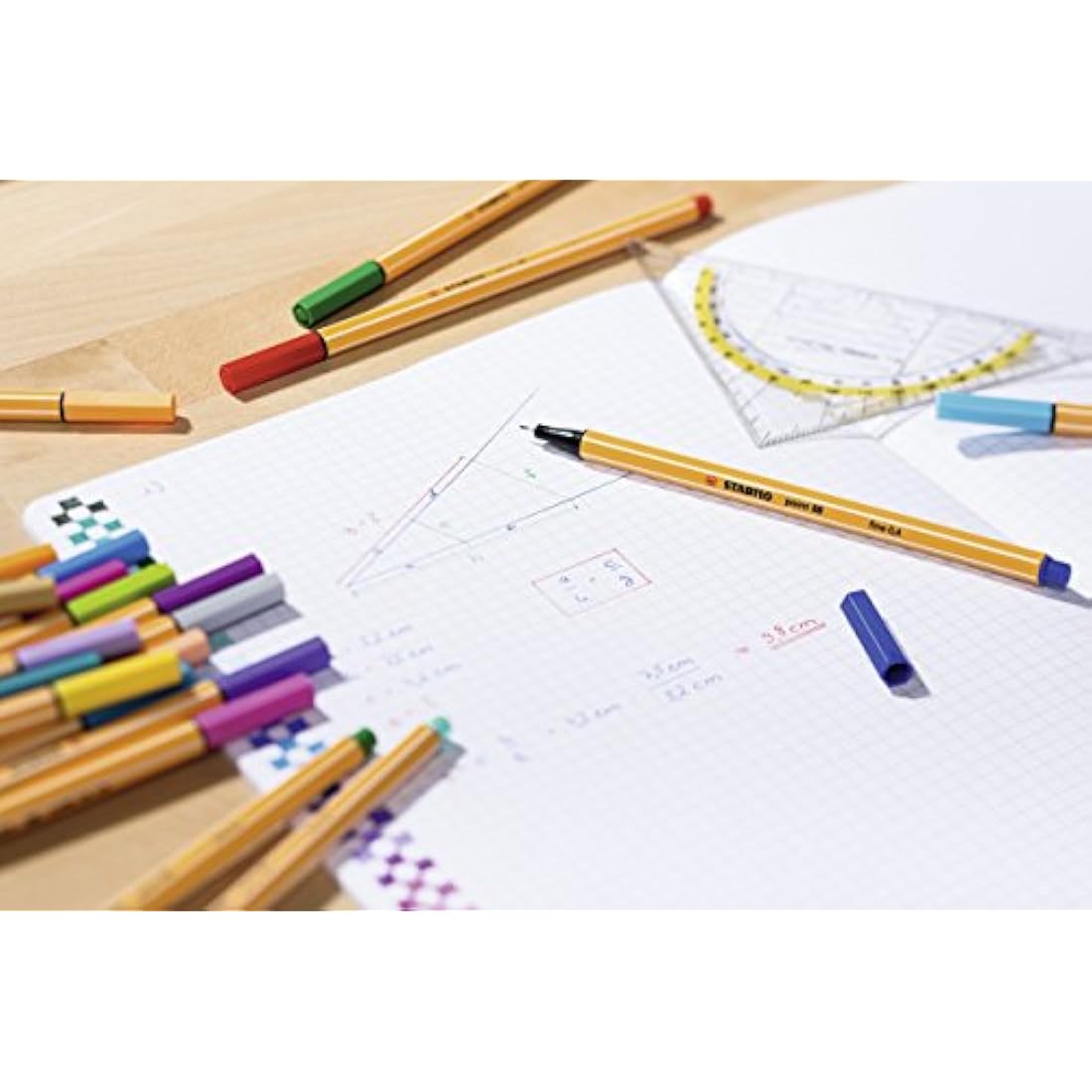 STABILO Point 88 Fineliner Pens - 30 Assorted Colors with 5 Neons