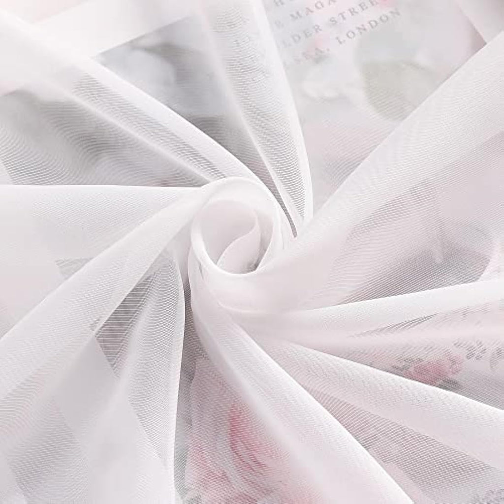 HongYa Voile Curtain with Satin Ribbons and Ruffle Tape - Sand 120x300cm