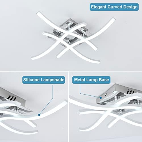 Modern LED Ceiling Light | 24W Dimmable Curved Flush Mount