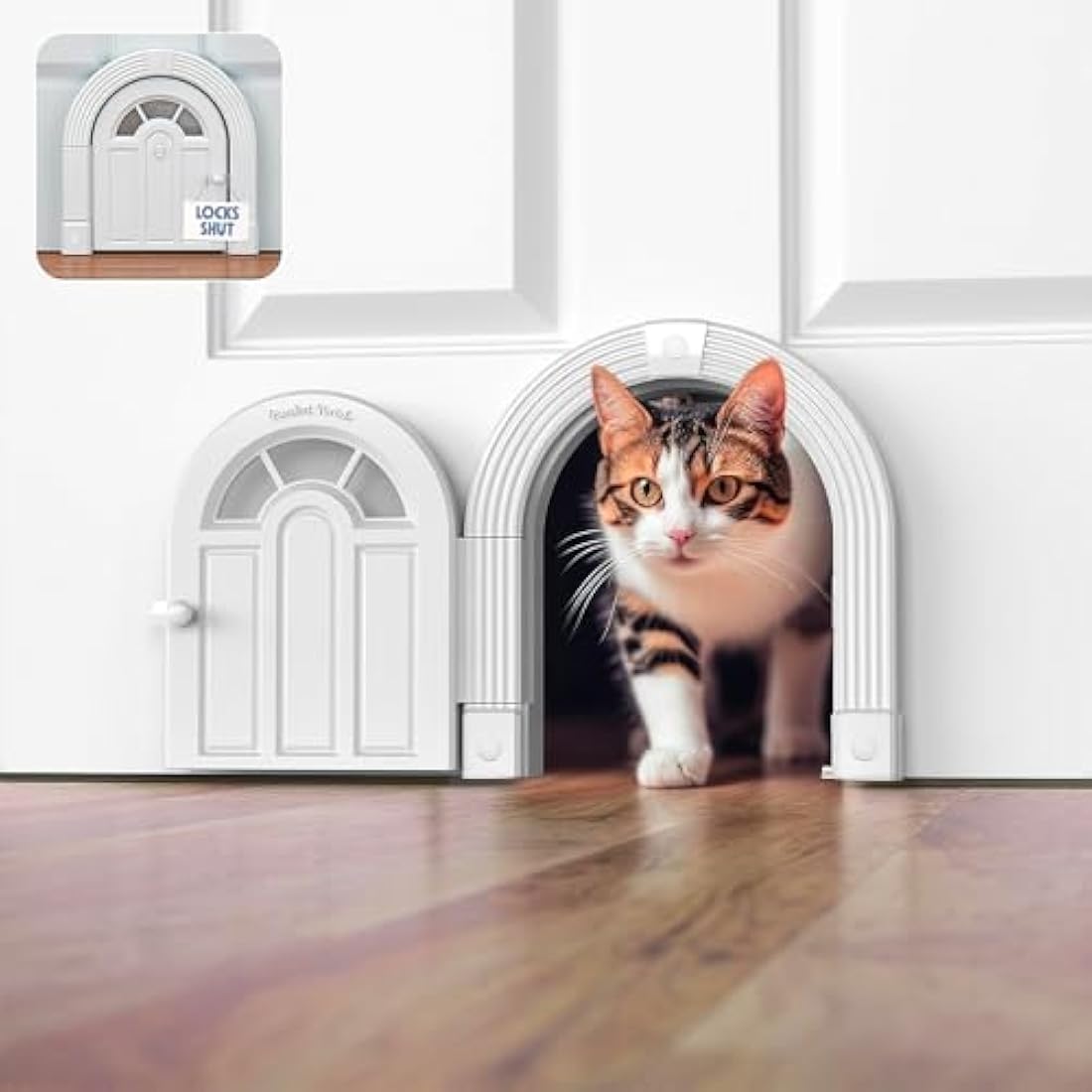Jolof Store Meow Manor No-Flap Interior Cat Door for Large Cats