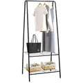 Metal Garment Rack – Heavy Duty Clothes Rail with Shelf, Black