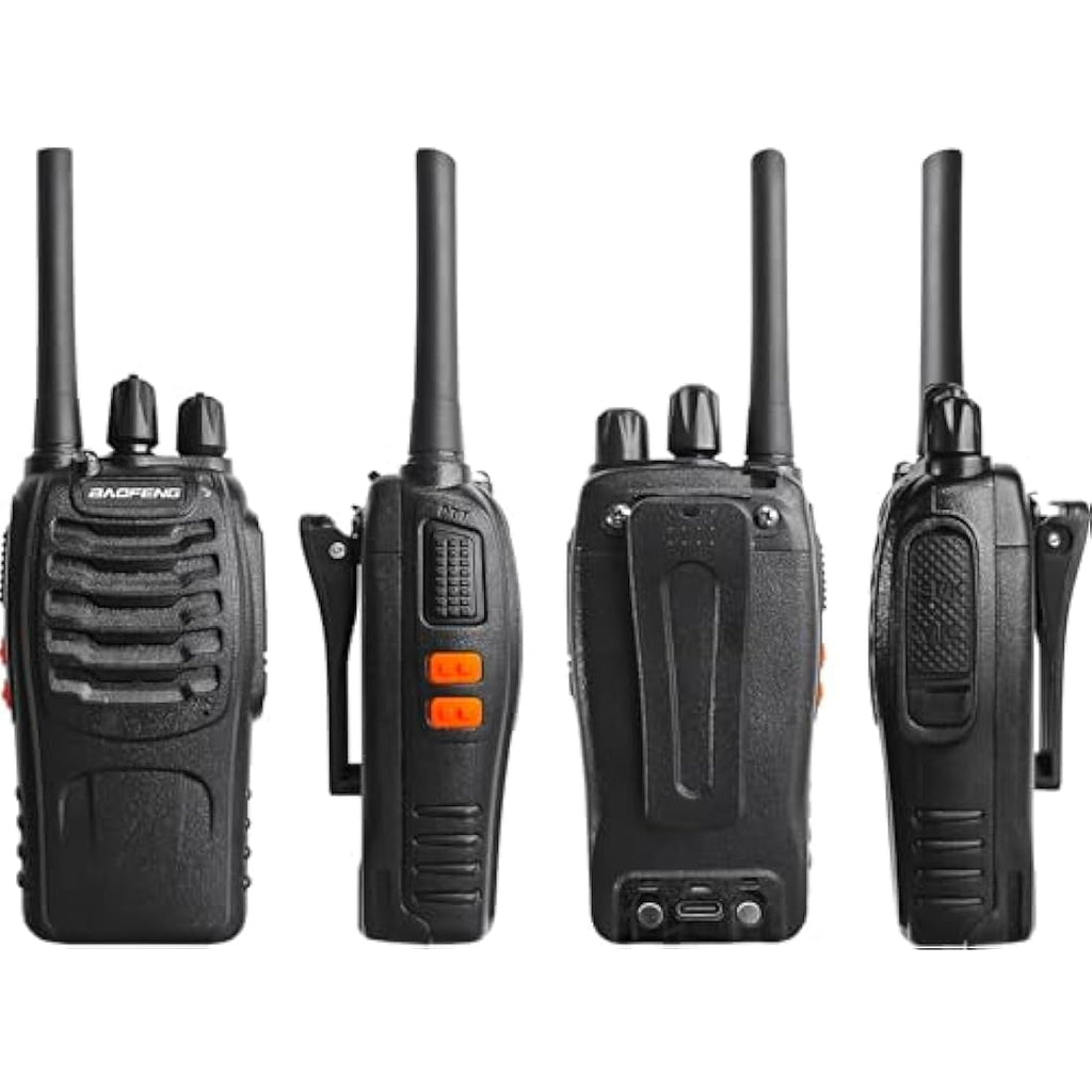 Rechargeable Long Range Walkie Talkies with Earpiece - 3 Pack