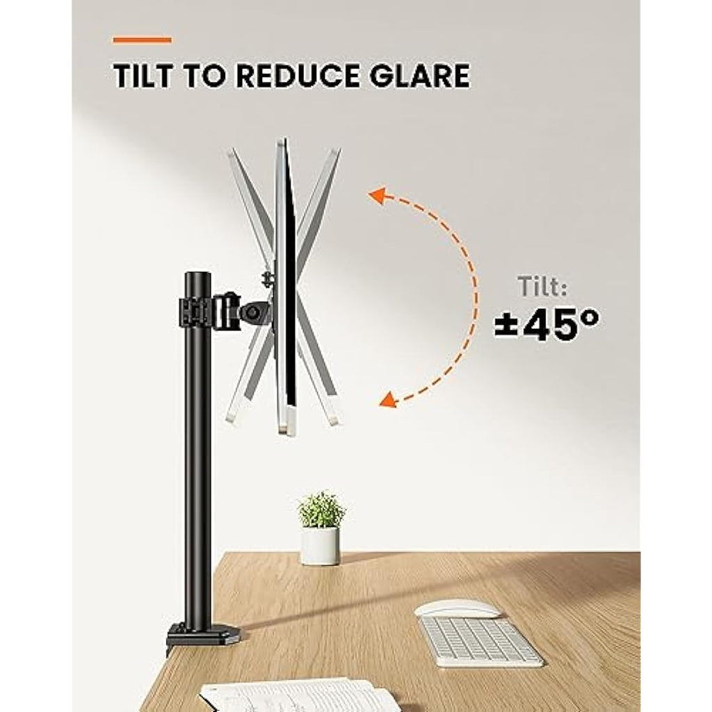 ErGear Single Monitor Stand – Height Adjustable Vesa Mount for 13-32” Screens