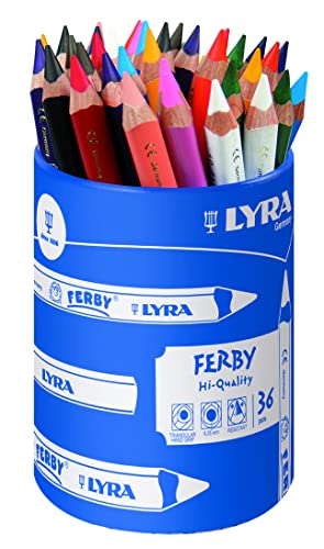 LYRA Ferby Chunky Coloured Pencils | 36 Assorted Sustainable Wood Pencils