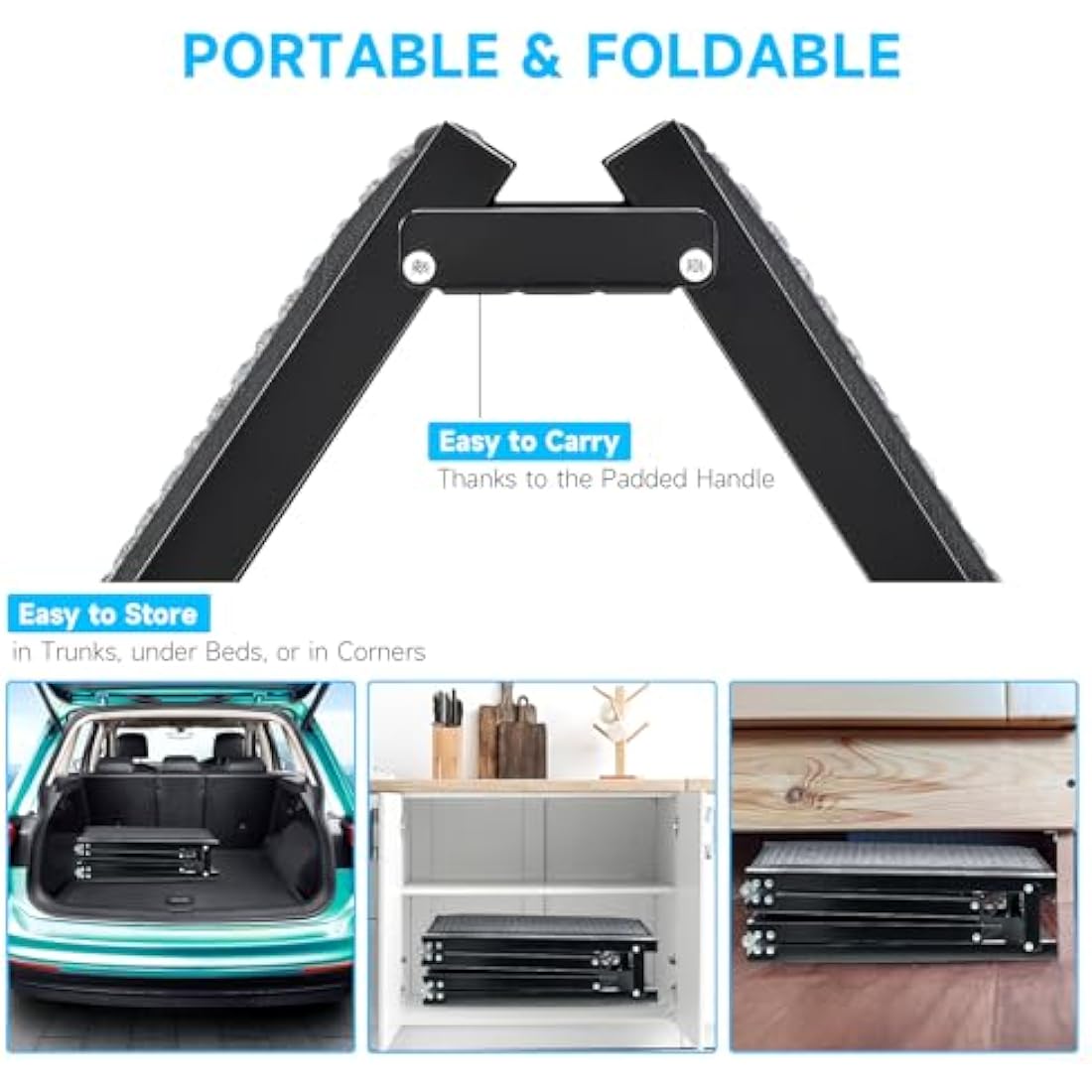 CO-Z 170cm Folding Dog Car Ramp | Non-Slip Aluminum Pet Ramp for Large Dogs