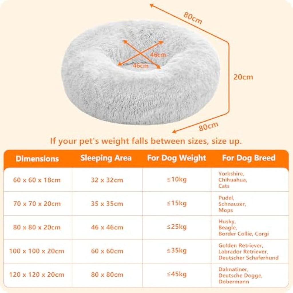 Jolof Store Orthopedic Round Dog Bed – Egg Crate Foam Pet Sofa, Grey