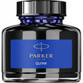 Parker QUINK Fountain Pen Ink Bottle - Blue Pigmented Refill, 57 ml