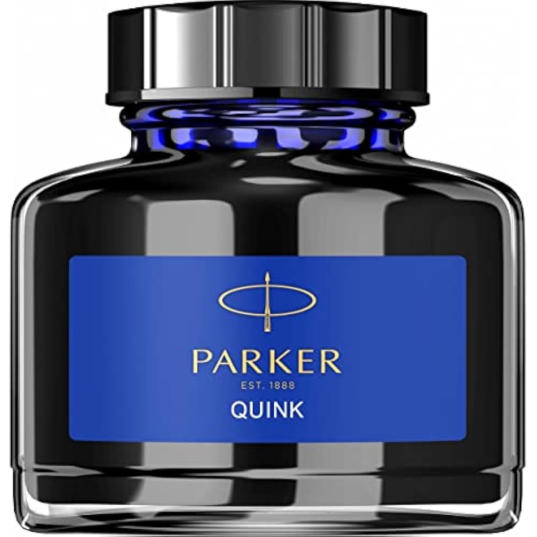 Parker QUINK Fountain Pen Ink Bottle - Blue Pigmented Refill, 57 ml
