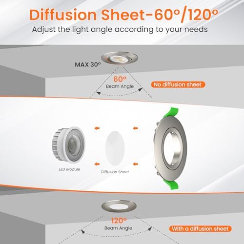 ALUSSO 6W Tilt LED Downlights | 3CCT Dimmable Ultra Slim Recessed Spotlights