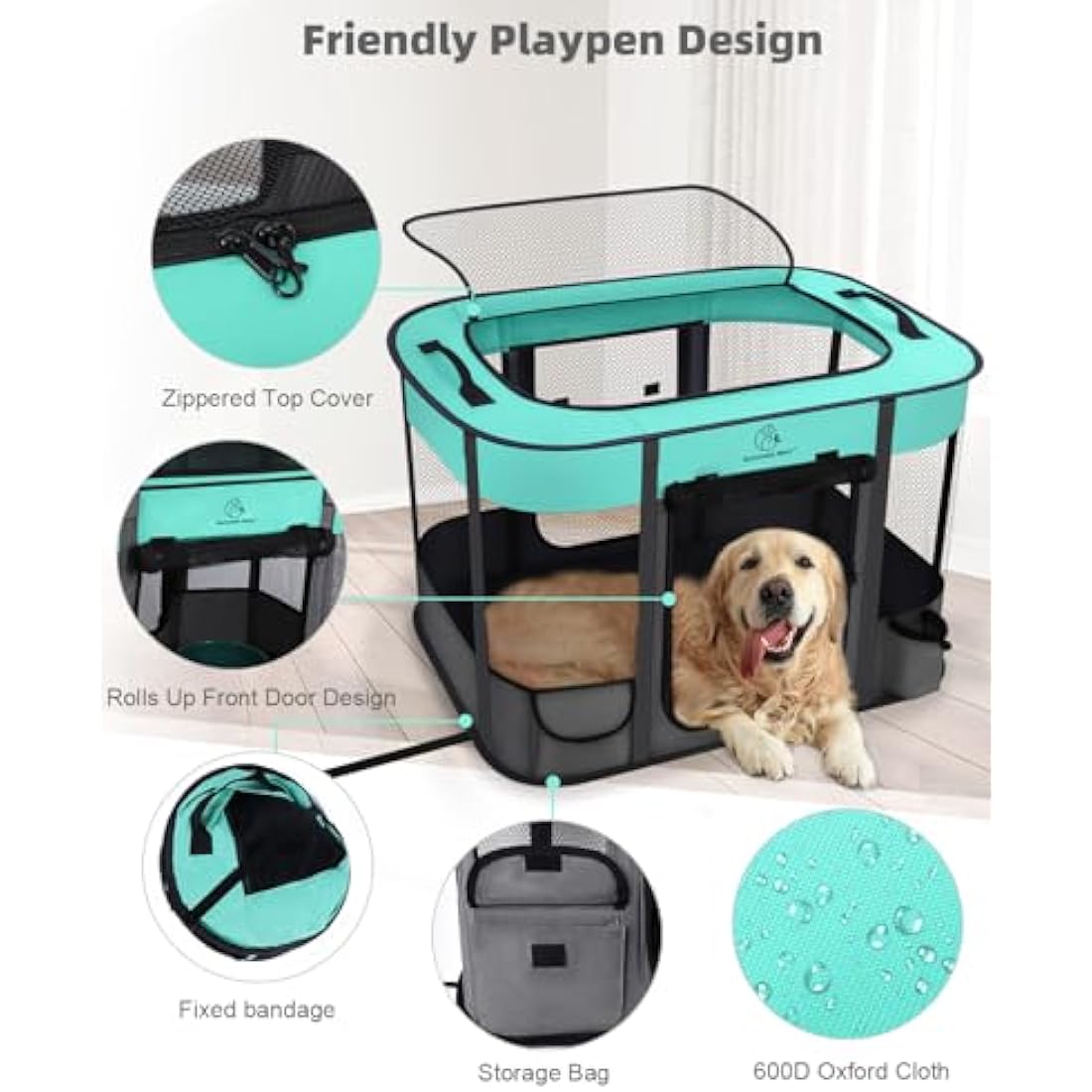 Jolof Store Foldable Pet Playpen – Portable Oxford Cloth Exercise Tent