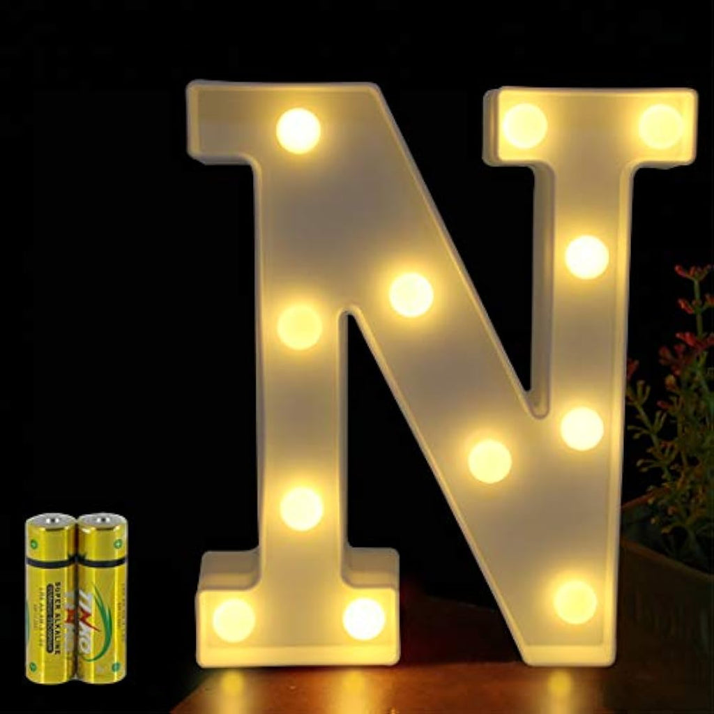 HONPHIER LED Marquee Letter Lights – Battery Operated Alphabet Sign (N)