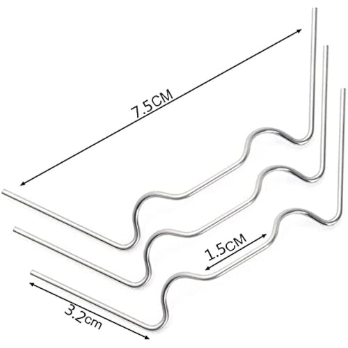 100Pcs Stainless Steel Greenhouse W Clips for Glass Panes