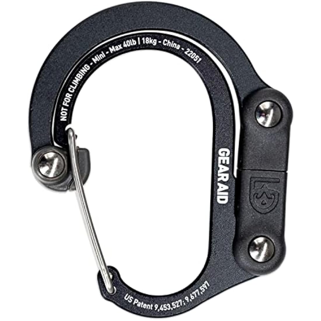 Gear Aid HEROCLIP Mini – 3-in-1 Carabiner Clip and Hook, Aluminum