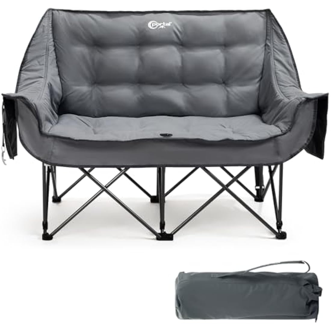 Portal Double Padded Folding Camping Sofa – Heavy Duty 272kg Loveseat