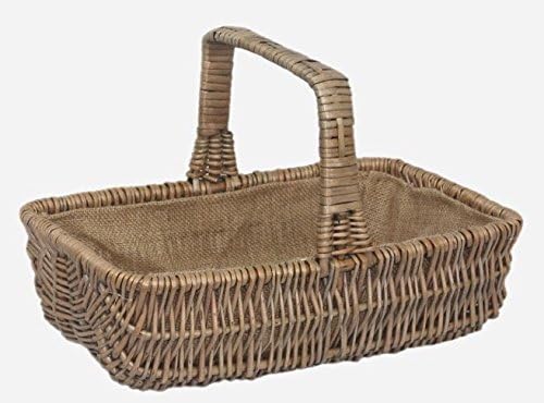 Large Wicker Garden Trug – Willow Basket with Hessian Lining