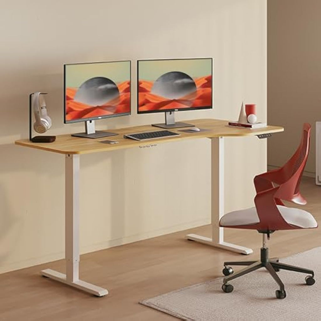 SANODESK Electric Standing Desk – 160x75cm Height Adjustable Table