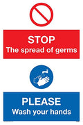 Wash Your Hands Sign |  Rigid Plastic Hygiene Signage